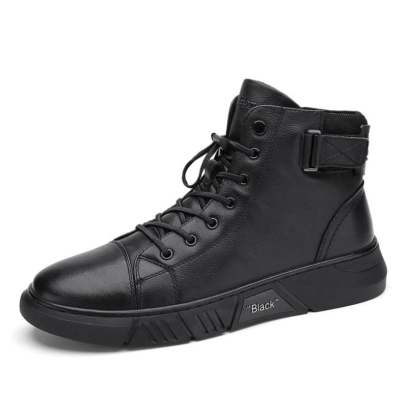 Bottines Homme à Lacets et Bride à Boucle — Noir