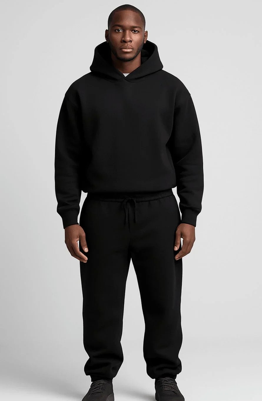 Ensemble Homme Sweat à Capuche et Jogger Ample — Noir