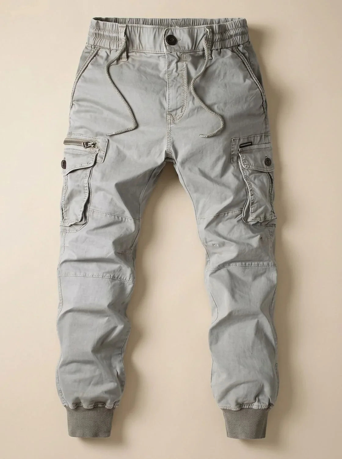 Pantalon Jogger Cargo Homme à Taille Élastique — Gris