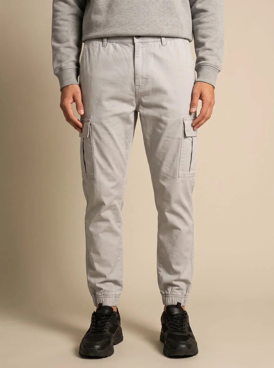 Pantalon Jogger Cargo Homme à Taille Élastique — vue du modèle 4