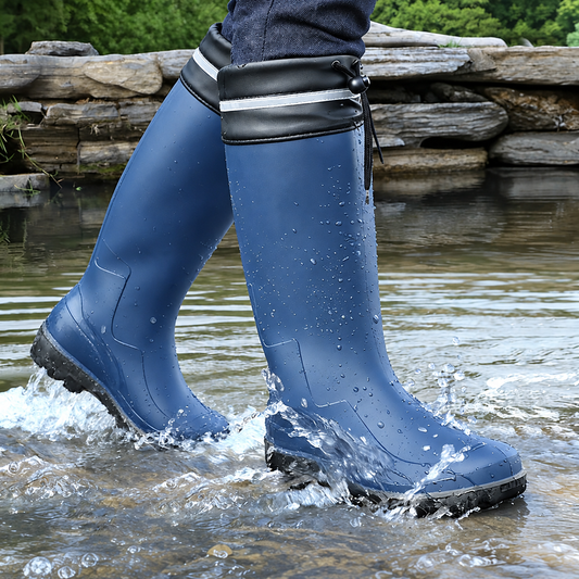 Bottes de pluie : illustration de la référence après retrait des marquages étrangers.