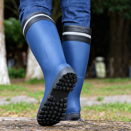 Bottes de pluie : illustration de la référence après retrait des marquages étrangers.