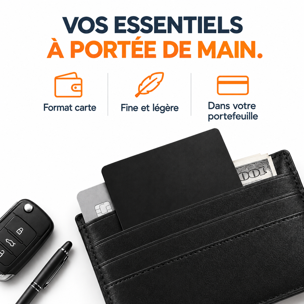 Carte de localisation glissée dans un portefeuille