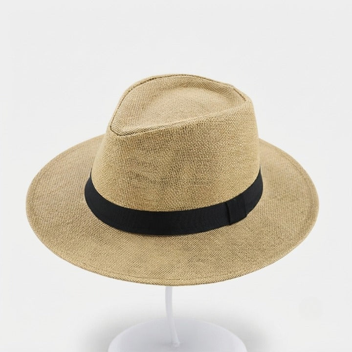 Chapeau de paille : Beige terre.