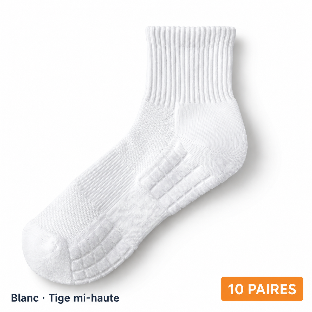 Lot de 10 paires de chaussettes – Blanc, tige mi-haute