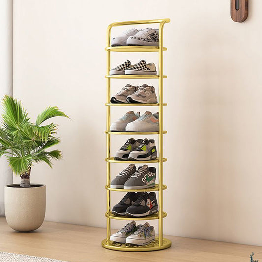 Étagère à chaussures : détail et mise en situation.