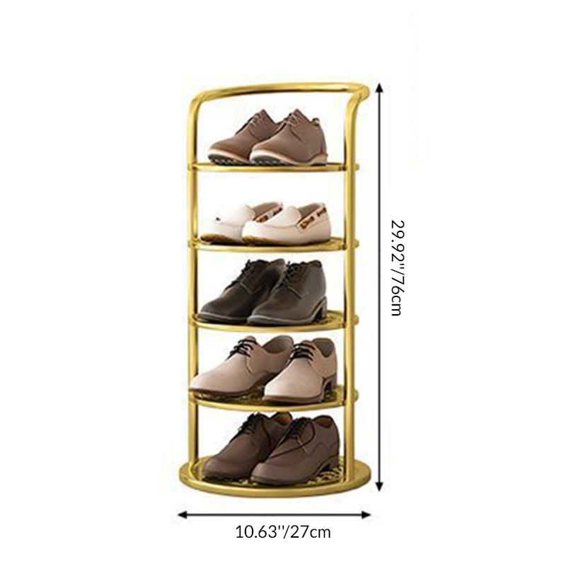 Étagère à chaussures : détail et mise en situation.