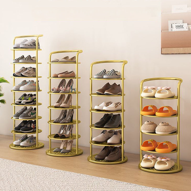 Étagère à chaussures : détail et mise en situation.