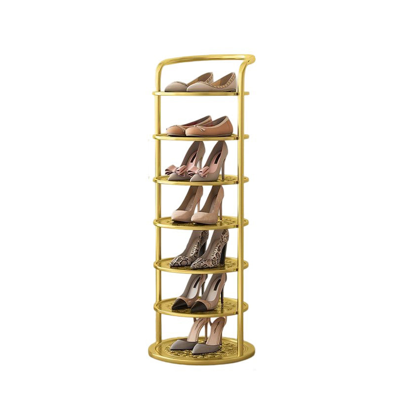 Étagère à chaussures : Doré / 7 niveaux.
