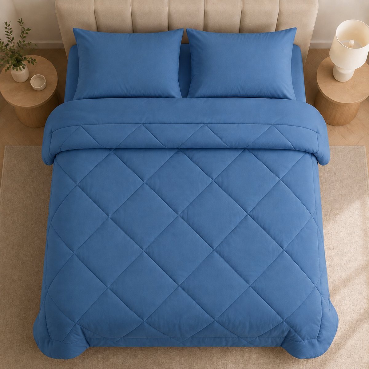 Couette et taies : Bleu.