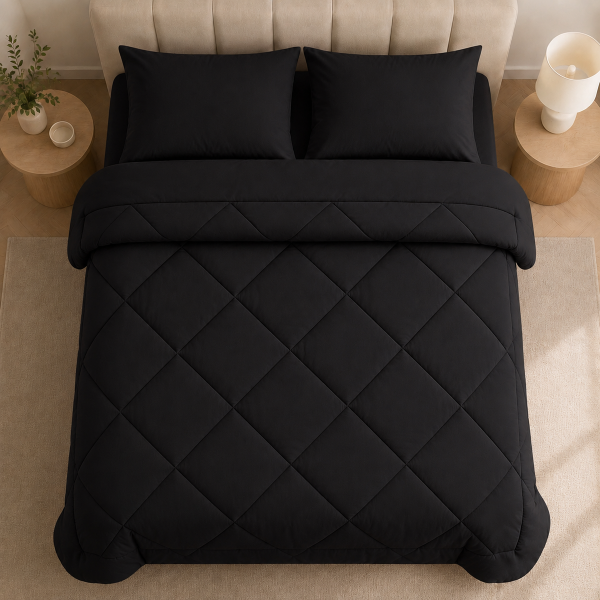 Couette et taies : Noir.