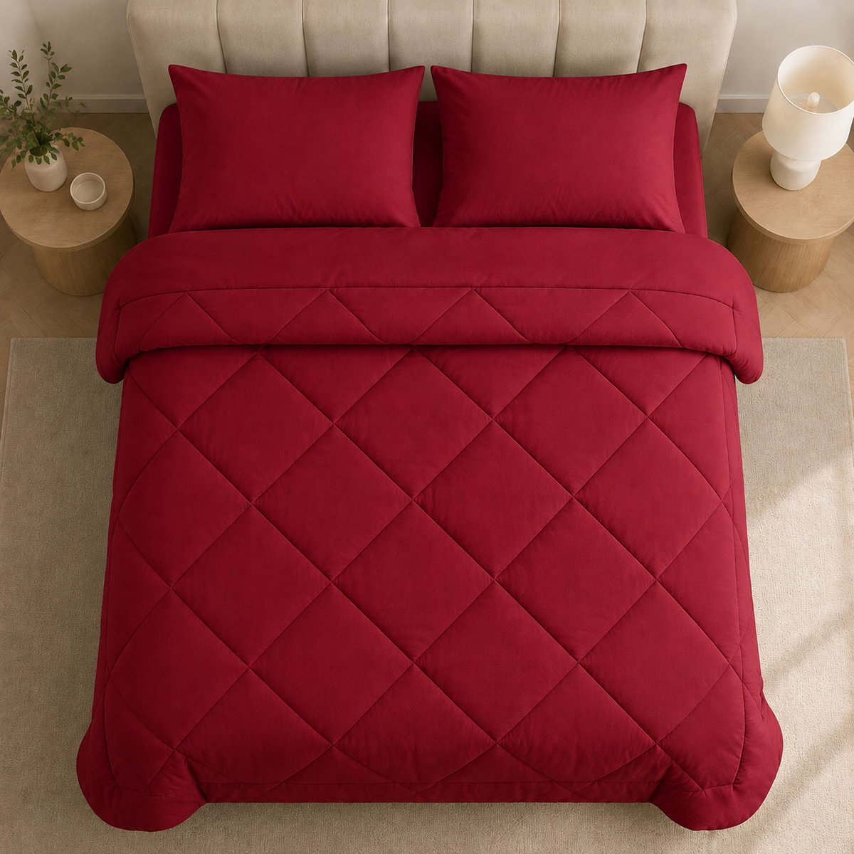 Couette et taies : Rouge.