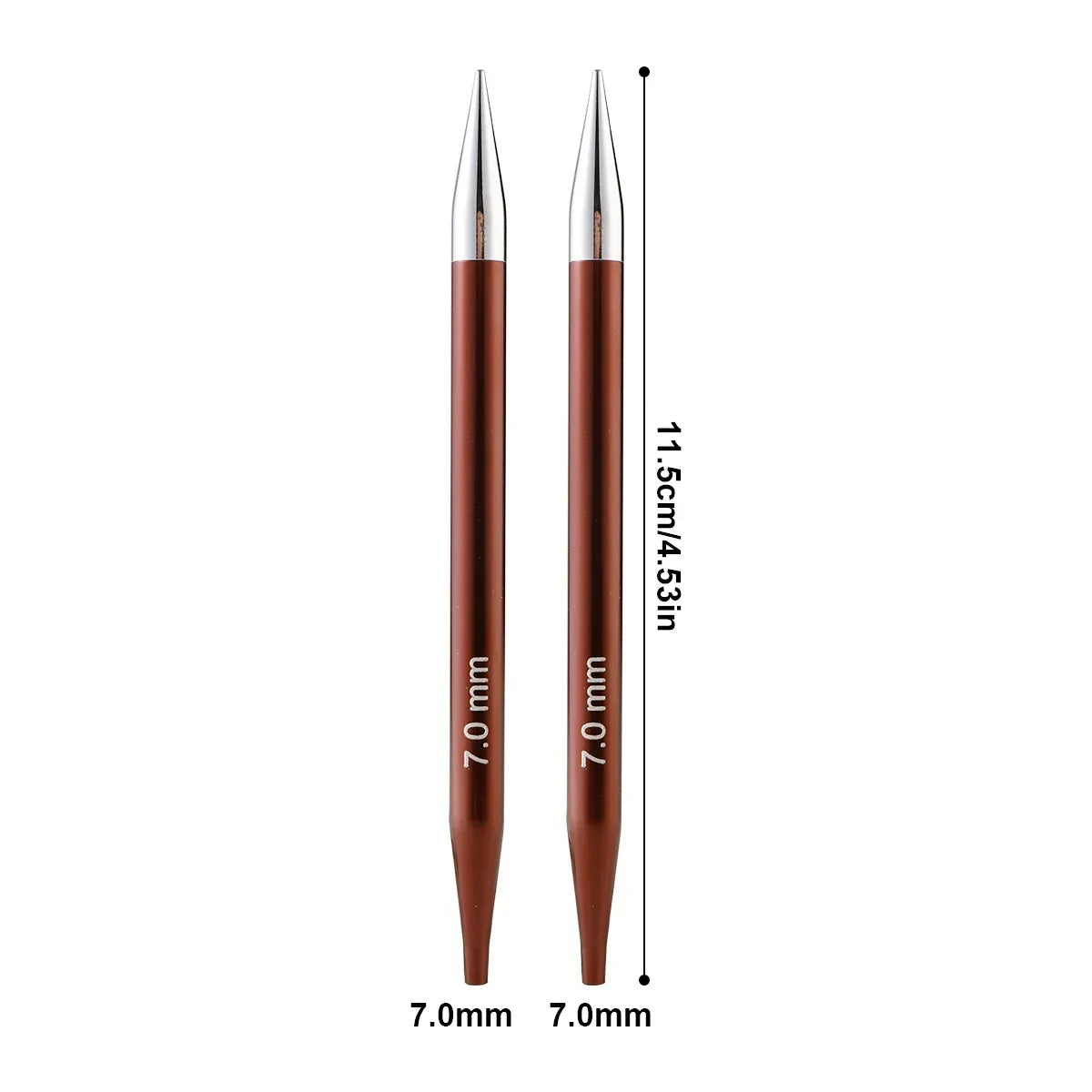 Aiguilles circulaires : Pointes 7 mm – paire. Cette version ne comprend pas le coffret complet.