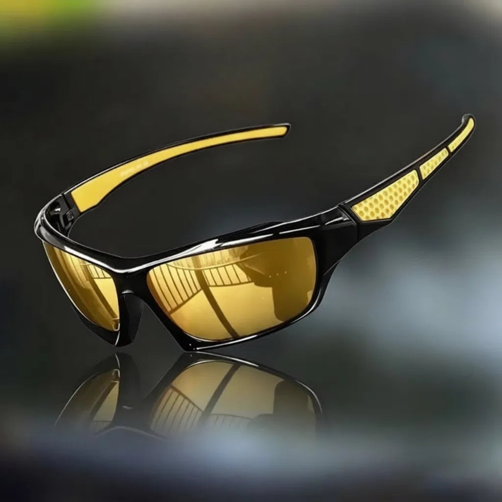Lunettes de soleil : Jaune.