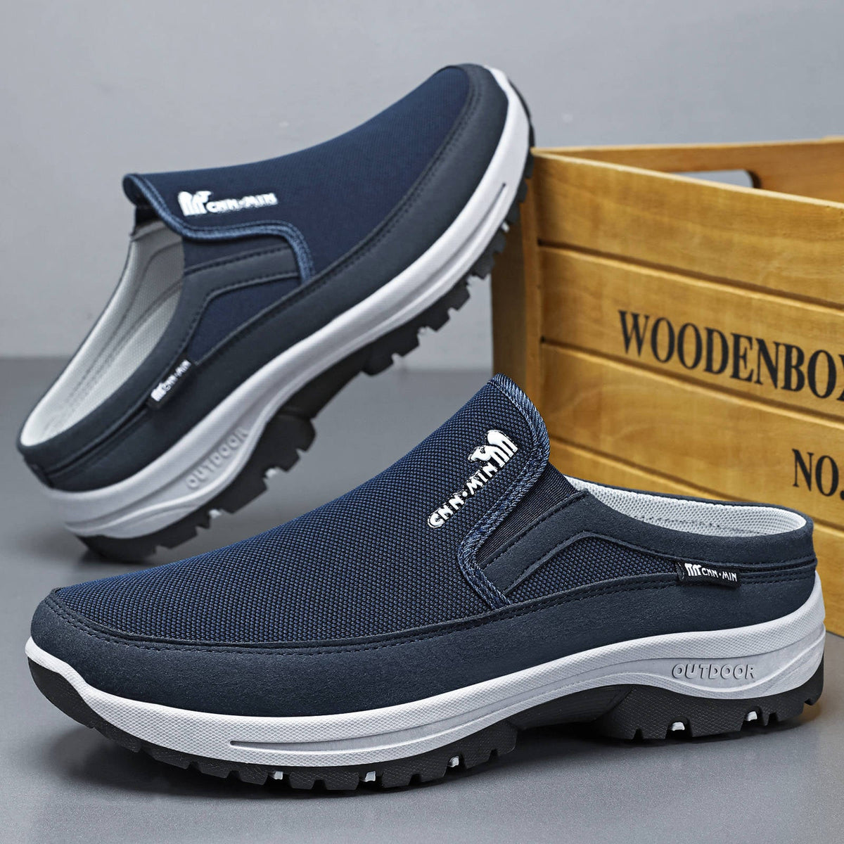 Sabots Homme en Maille à Talon Ouvert – vue du produit 1
