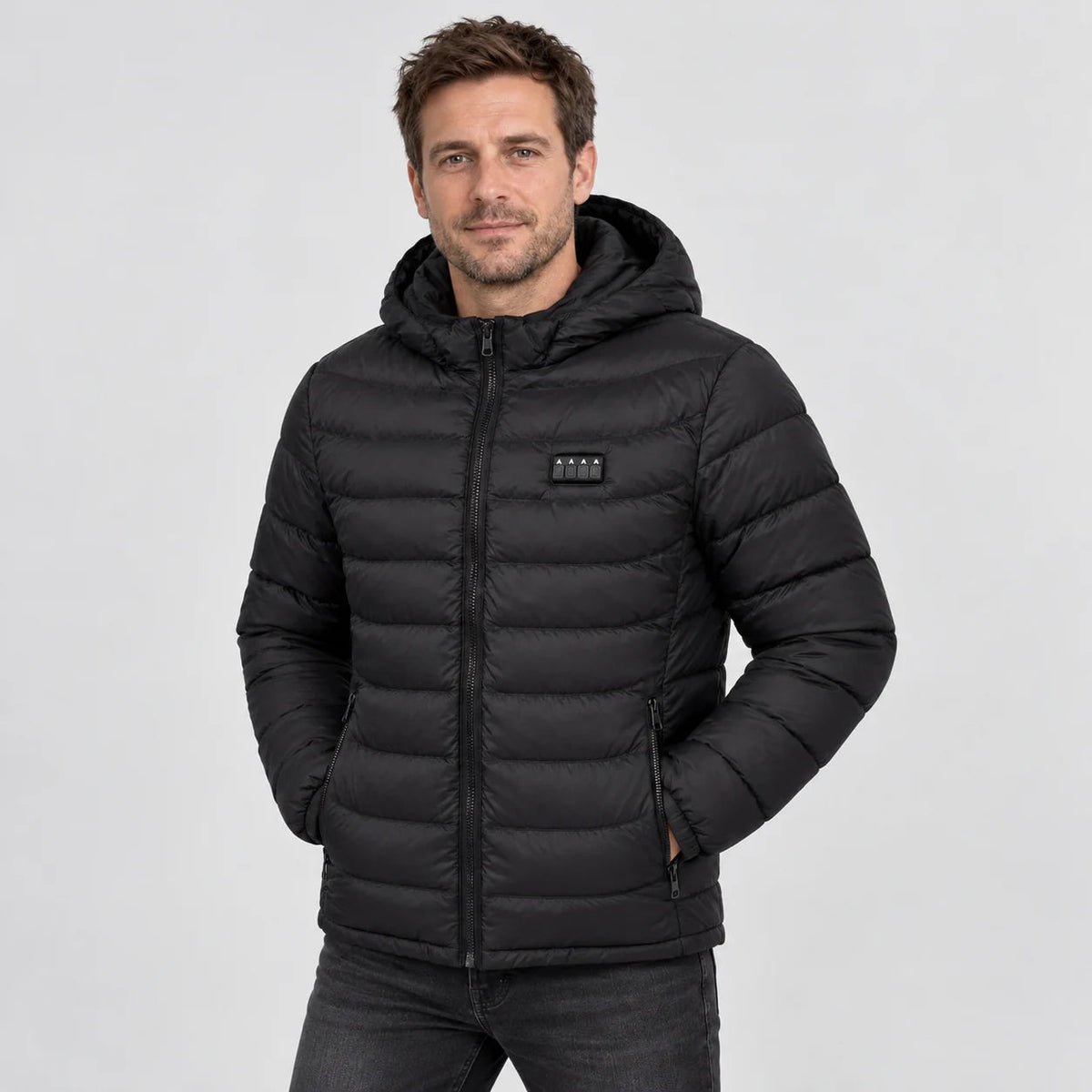 Veste Chauffante USB à Capuche Amovible – 9 ou 21 Zones – Noir