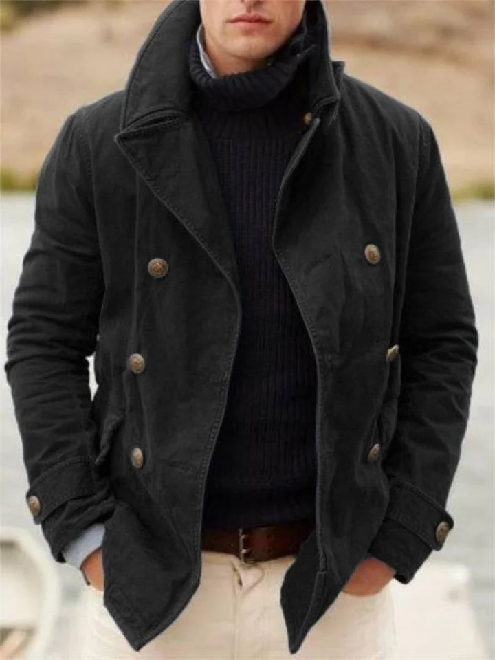 Veste Mi-Saison Homme à Coupe Classique – Noir