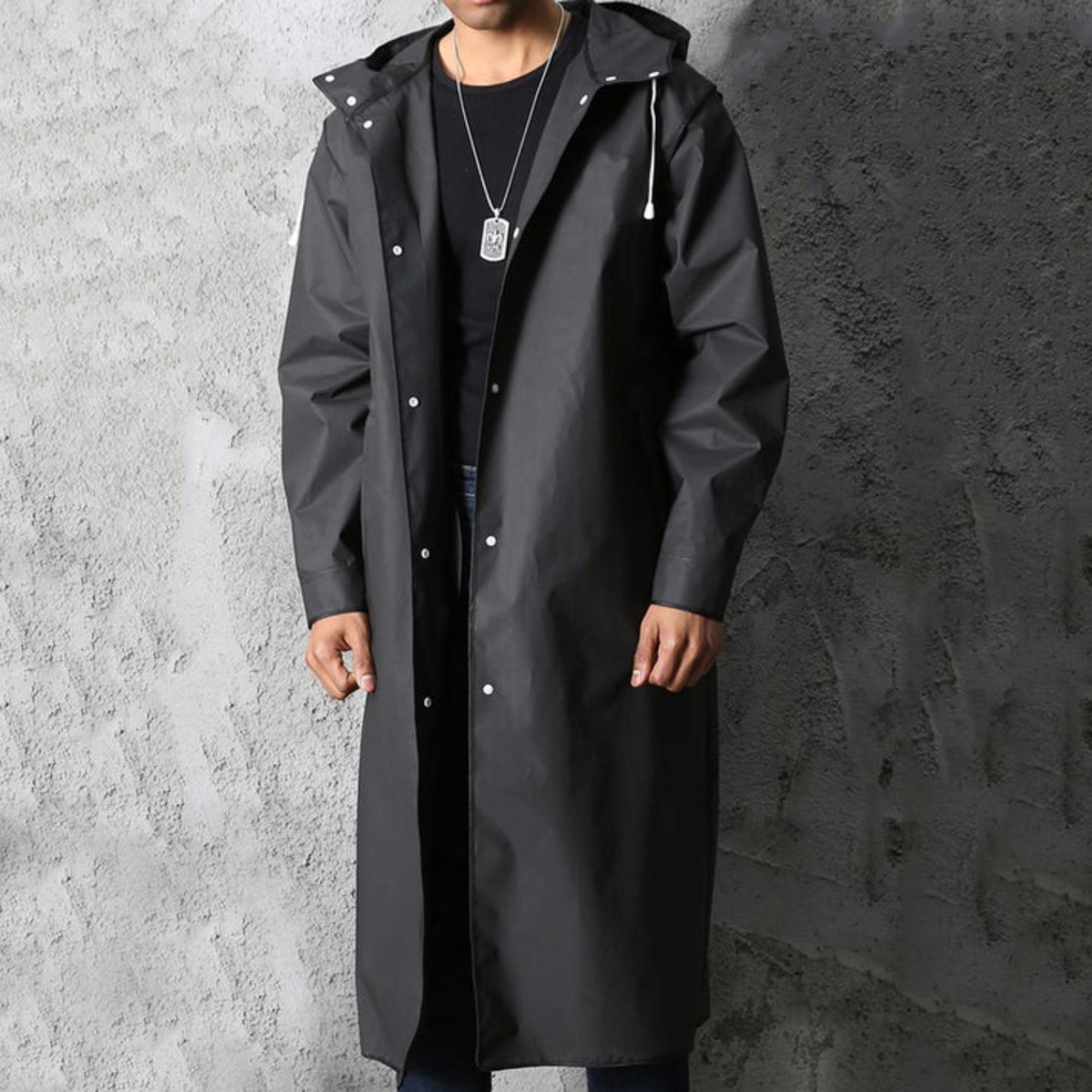 Manteau de Pluie Long Homme à Capuche – vue du produit 4