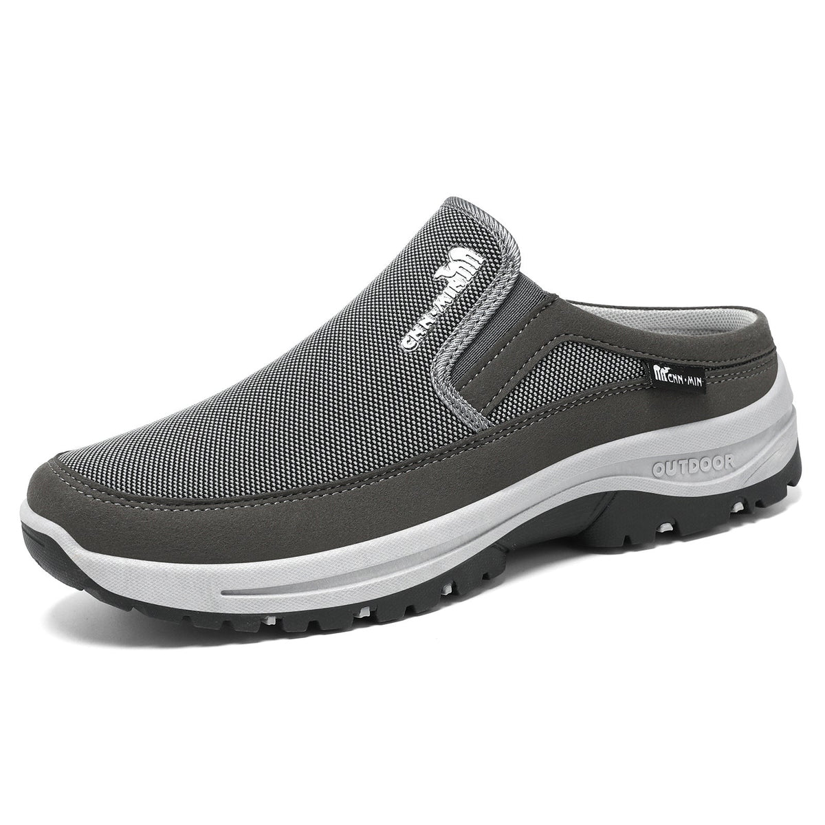 Sabots Homme en Maille à Talon Ouvert – Gris