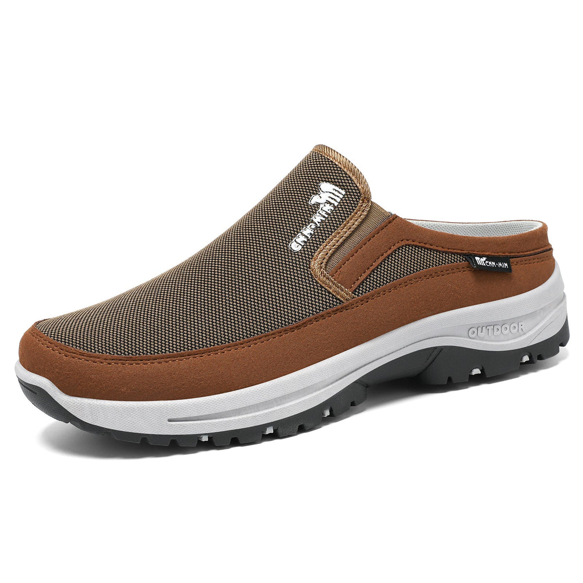 Sabots Homme en Maille à Talon Ouvert – Marron
