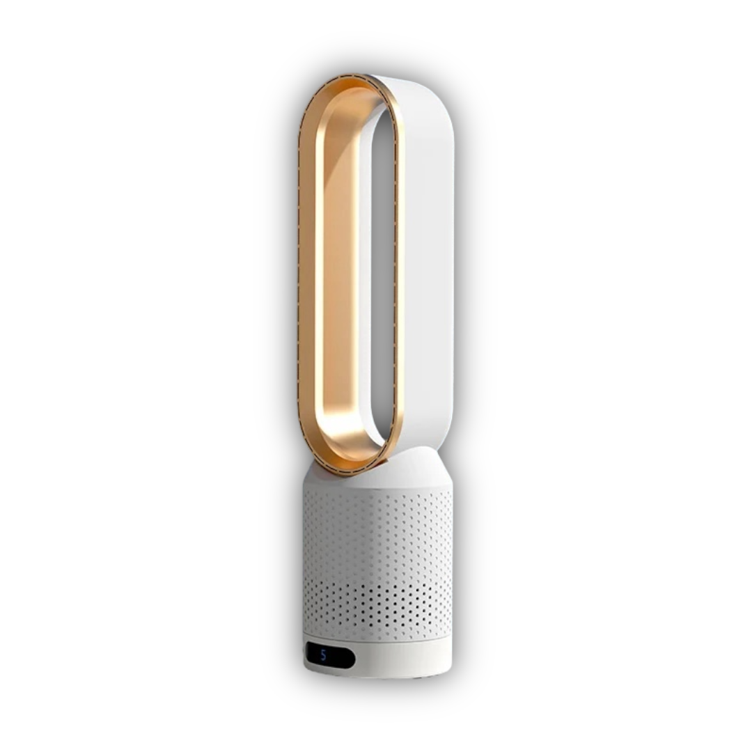 Ventilateur Colonne Sans Pales Apparentes avec Filtration – Doré
