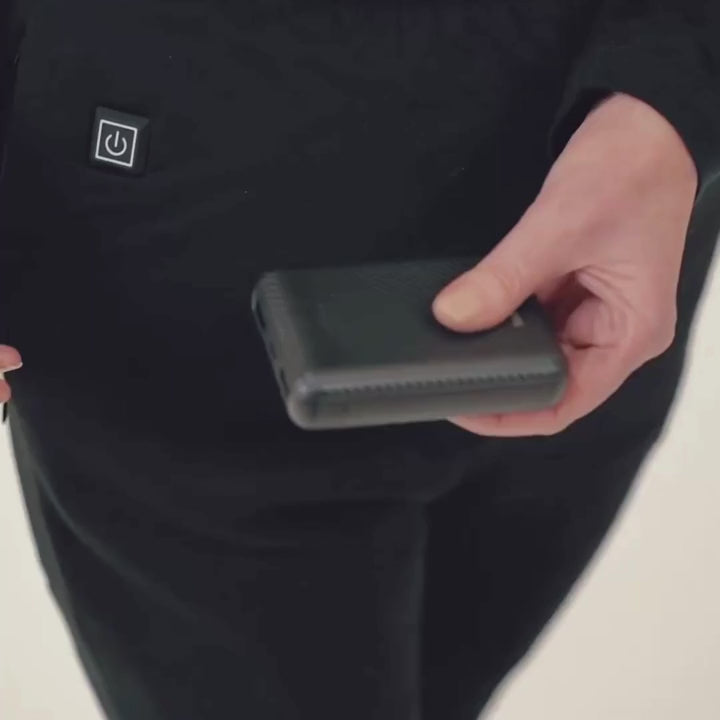 Haut chauffant : connexion de la batterie USB.